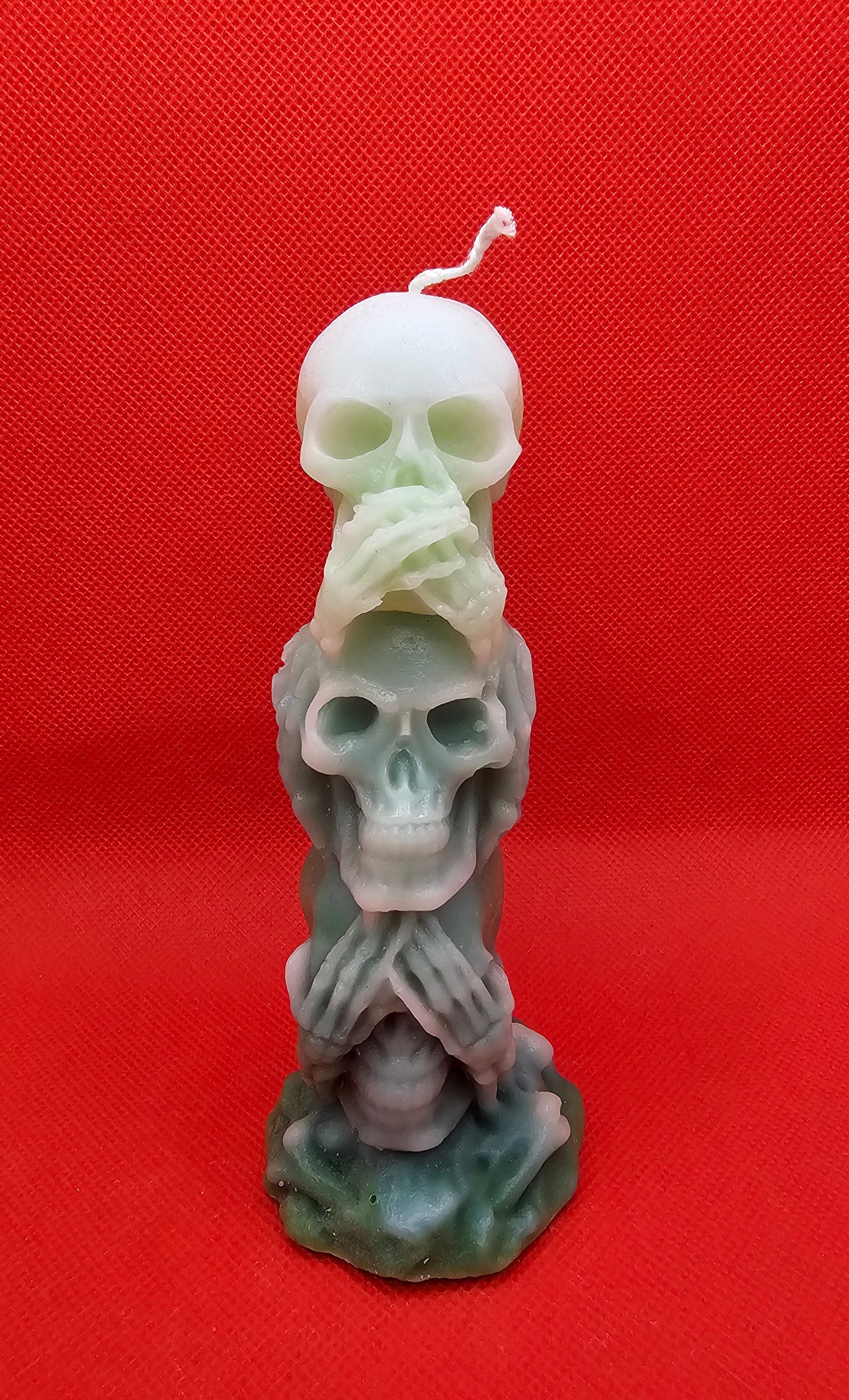 Totenkopf trio grün nichts sagen, nichts hören, nichts sehen