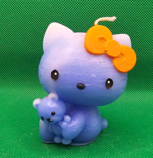 Hallo kitty mit Teddybär blau