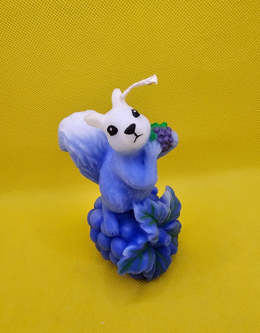 Eichhörnchen auf Trauben blau