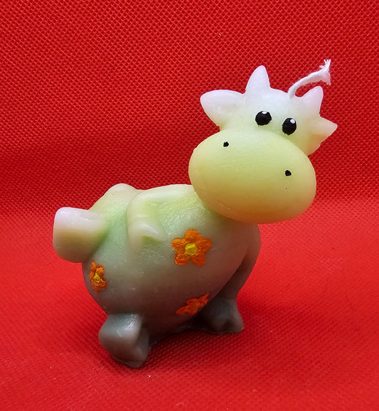 Kuh grün mit Blümchen