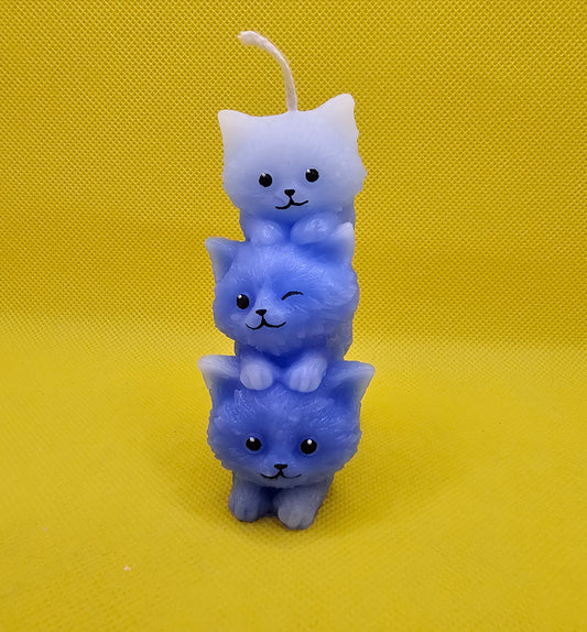 Katzen trio blau